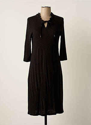 Rochie midi mâneci 3/4 mâneci 3/4 negru UN POINT C EST TOUT femeie