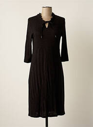 Rochie midi mâneci 3/4 mâneci 3/4 negru UN POINT C EST TOUT femme