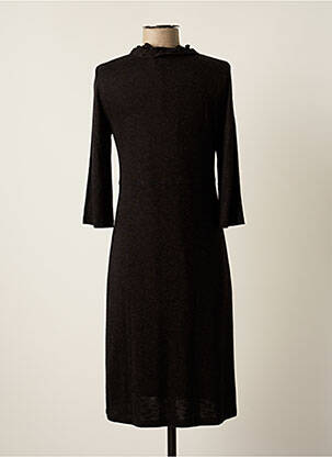 Rochie midi mâneci 3/4 mâneci 3/4 negru UN POINT C EST TOUT femeie