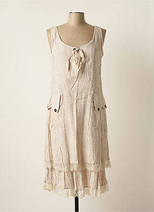 Rochie midi bej UN POINT C EST TOUT femeie