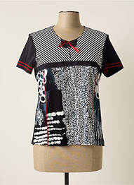Top țesătură jersey mâneci scurte albastru K'TENDANCES femme