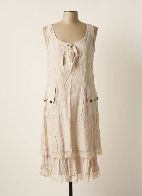 Rochie midi bej UN POINT C EST TOUT femeie