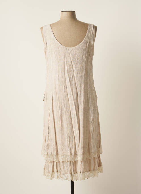 Rochie midi bej UN POINT C EST TOUT femeie