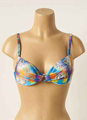 Sutien de costum de baie elasticitate sutien balconet cu decolteu înalt albastru ANTIGEL femeie