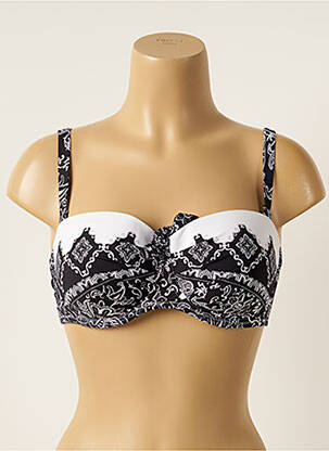 Sutien de costum de baie elasticitate sutien balconet cu decolteu înalt negru ANTIGEL femeie