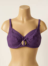 Sutien de costum de baie elasticitate sutien cupe întregi cu decolteu înalt violet ANTIGEL femeie