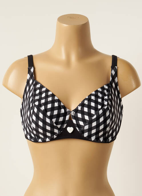 Sutien de costum de baie elasticitate sutien cupe întregi cu decolteu înalt negru ANTIGEL femme