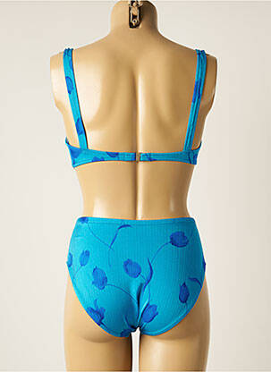 Costum de baie din două piese elasticitate sutien cupe întregi cu decolteu înalt albastru TROPIC femeie