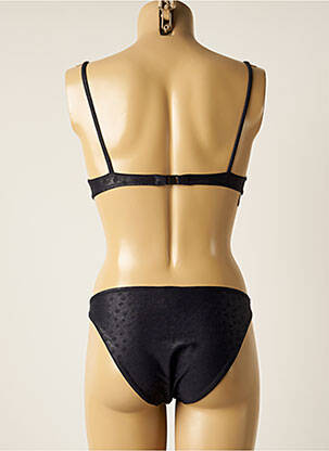 Costum de baie din două piese elasticitate sutien balconet cu decolteu înalt negru CROOL femeie