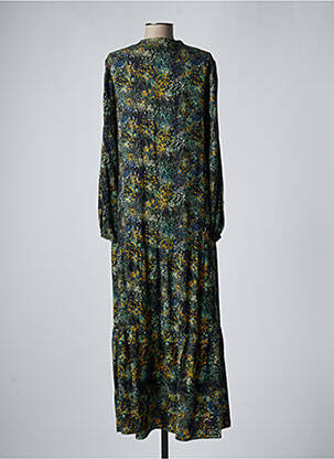 Rochie lungă mâneci lungi mâneci lungi verde SKFK femeie