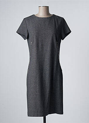 Rochie midi mâneci scurte mâneci scurte gri LS femeie