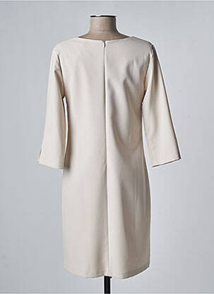 Rochie midi mâneci 3/4 mâneci 3/4 bej NINATI femeie