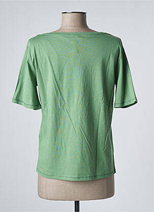 Tricou croială dreaptă mâneci scurte verde YERSE femme