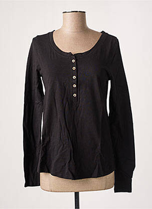 Top țesătură jersey mâneci lungi negru BANANA MOON femeie