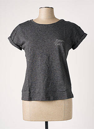 Tricou serigrafie mâneci scurte gri BANANA MOON femeie