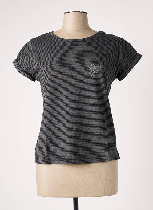 Tricou serigrafie mâneci scurte gri BANANA MOON femme