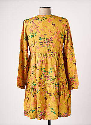 Rochie midi imprimeu floral mâneci lungi galben BANANA MOON femeie