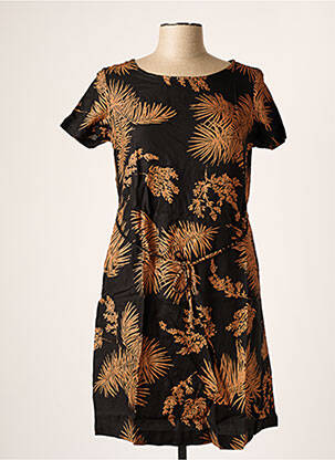 Rochie midi croială fluidă mâneci scurte negru BANANA MOON femeie