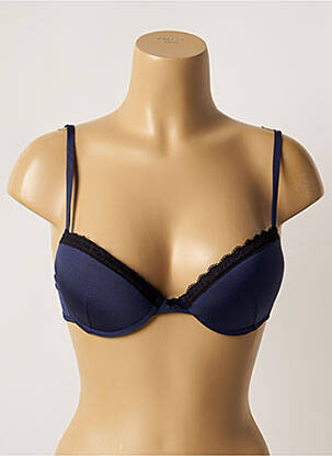Sutien efect material satinat top sutien push-up albastru BANANA MOON femeie