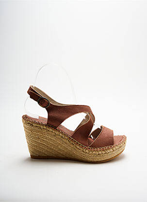 Espadrile țesătură satinată toc de 7 la 9 cm violet LORMY femeie