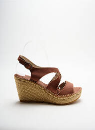 Espadrile țesătură satinată toc de 7 la 9 cm violet LORMY femeie