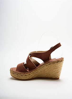 Espadrile țesătură satinată toc de 7 la 9 cm violet LORMY femeie