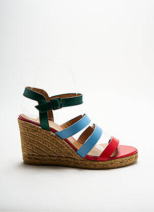 Espadrile țesătură satinată toc de 7 la 9 cm albastru CASTANER femeie