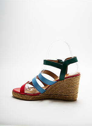 Espadrile țesătură satinată toc de 7 la 9 cm albastru CASTANER femeie