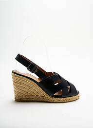 Espadrile țesătură satinată toc de 7 la 9 cm negru CASTANER femme