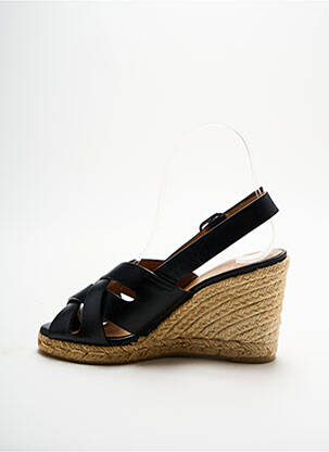 Espadrile țesătură satinată toc de 7 la 9 cm negru CASTANER femeie