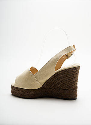 Espadrile țesătură pânză toc de 7 la 9 cm bej CASTANER femeie