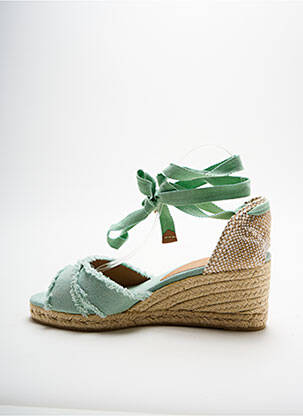Espadrile țesătură pânză toc de 4 la 6 cm verde CASTANER femme