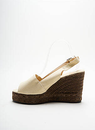 Espadrile țesătură pânză toc înalt de 10cm și mai mult bej CASTANER femeie