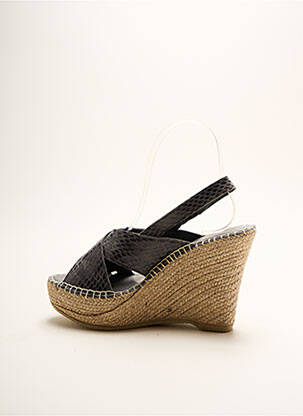 Espadrile țesătură satinată toc înalt de 10cm și mai mult gri LORMY femeie