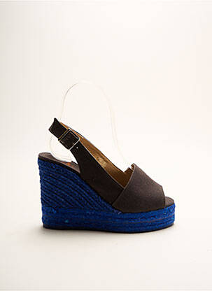 Espadrile țesătură pânză toc înalt de 10cm și mai mult albastru CASTANER femeie
