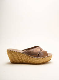 Espadrile vârf deschis toc de 4 la 6 cm maro LORMY femme