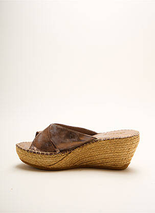 Espadrile vârf deschis toc de 4 la 6 cm maro LORMY femeie