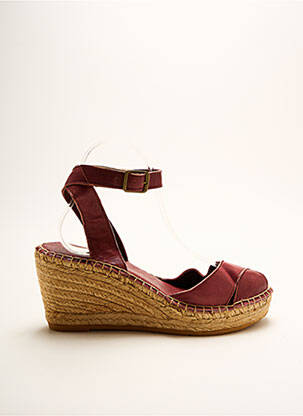 Espadrile țesătură satinată toc de 7 la 9 cm violet LORMY femeie