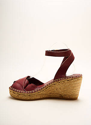 Espadrile țesătură satinată toc de 7 la 9 cm violet LORMY femeie