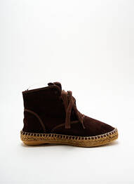 Espadrile nubuc toc plat până la 3 cm maro LORMY femeie