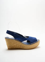 Espadrile nubuc toc de 7 la 9 cm albastru L'ESPADRILLE DE NICOLE femeie