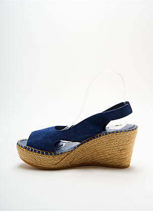 Espadrile nubuc toc de 7 la 9 cm albastru L'ESPADRILLE DE NICOLE femeie