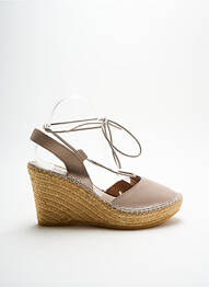 Espadrile țesătură satinată toc de 7 la 9 cm bej L'ESPADRILLE DE NICOLE femme