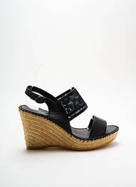 Espadrile țesătură satinată toc de 7 la 9 cm negru L'ESPADRILLE DE NICOLE femme