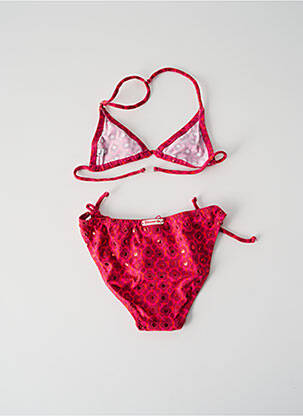 Costum de baie din două piese efect material satinat roz PRINCESSE ILOU fată