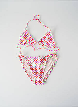 Costum de baie din două piese efect material satinat roz PRINCESSE ILOU fată