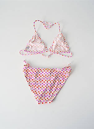 Costum de baie din două piese efect material satinat roz PRINCESSE ILOU fată