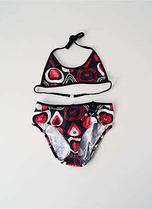 Costum de baie din două piese efect material satinat negru PRINCESSE ILOU fată