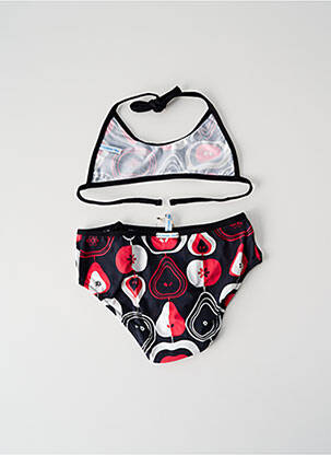 Costum de baie din două piese efect material satinat negru PRINCESSE ILOU fată