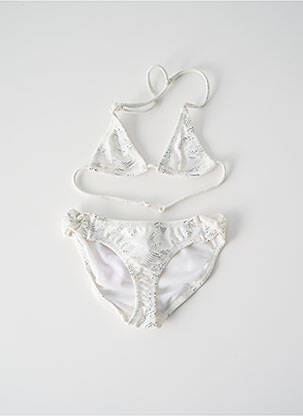 Costum de baie din două piese efect material satinat alb PRINCESSE ILOU fată